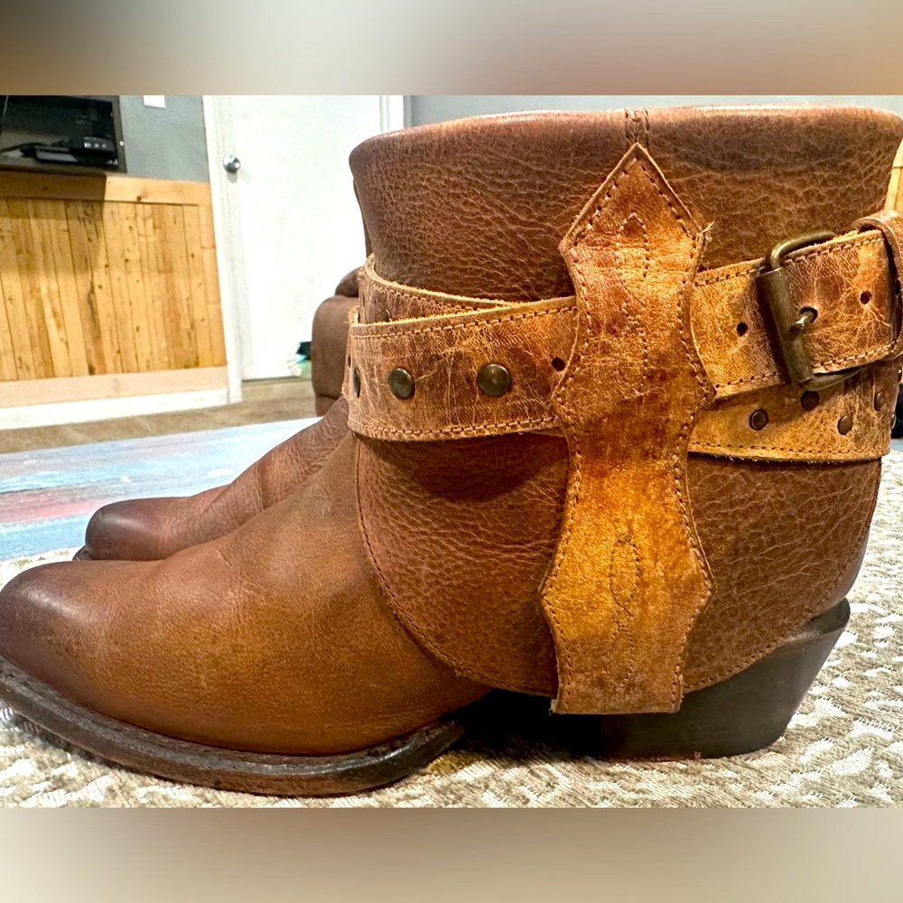 Women's Sonora Randi Leather Ankle Cowboy Boots (Convertible Boot) see pics!